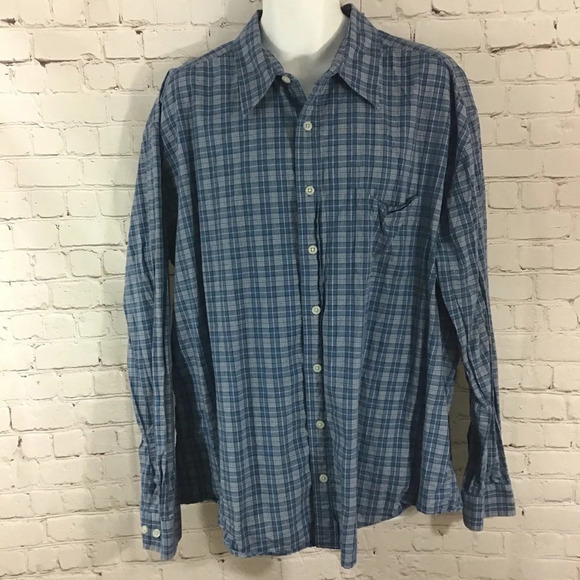 Old Navy Other - Old Navy Blue Plaid Button Down Long Sleeve Shirt Size XXL